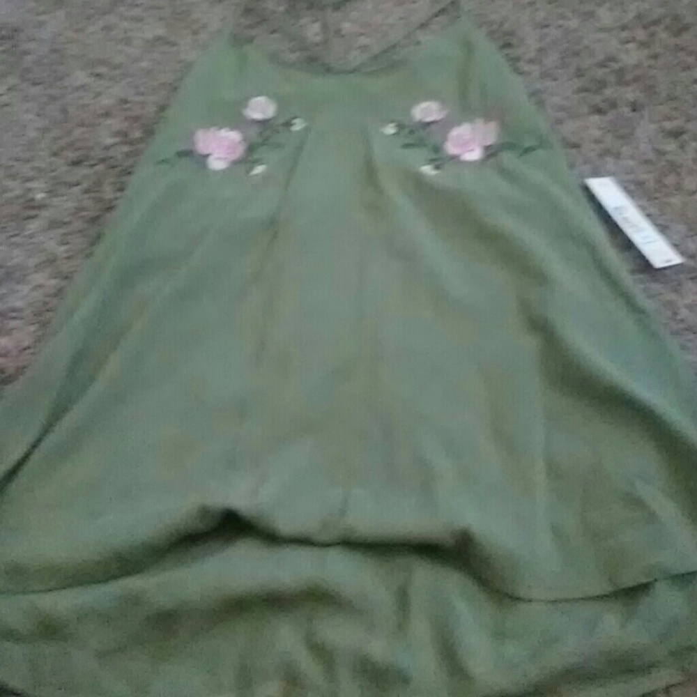 Green floral shirt